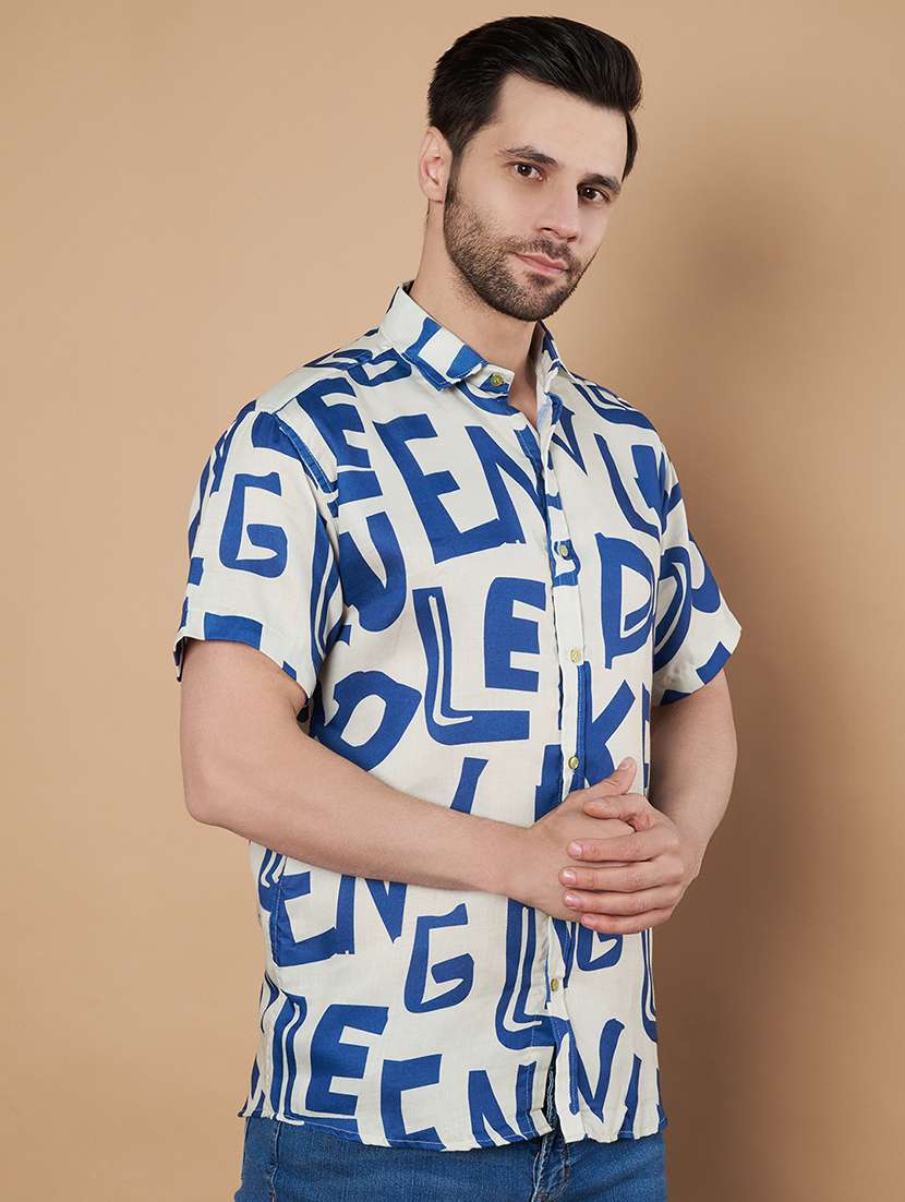 men short sleeves printed casual shirt - 21687072 -  Standard Image - 1