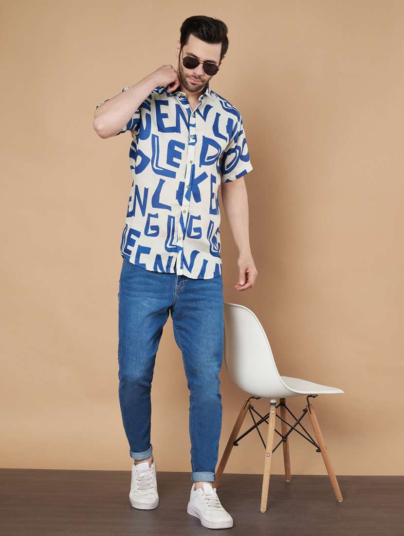 men short sleeves printed casual shirt - 21687072 -  Standard Image - 4