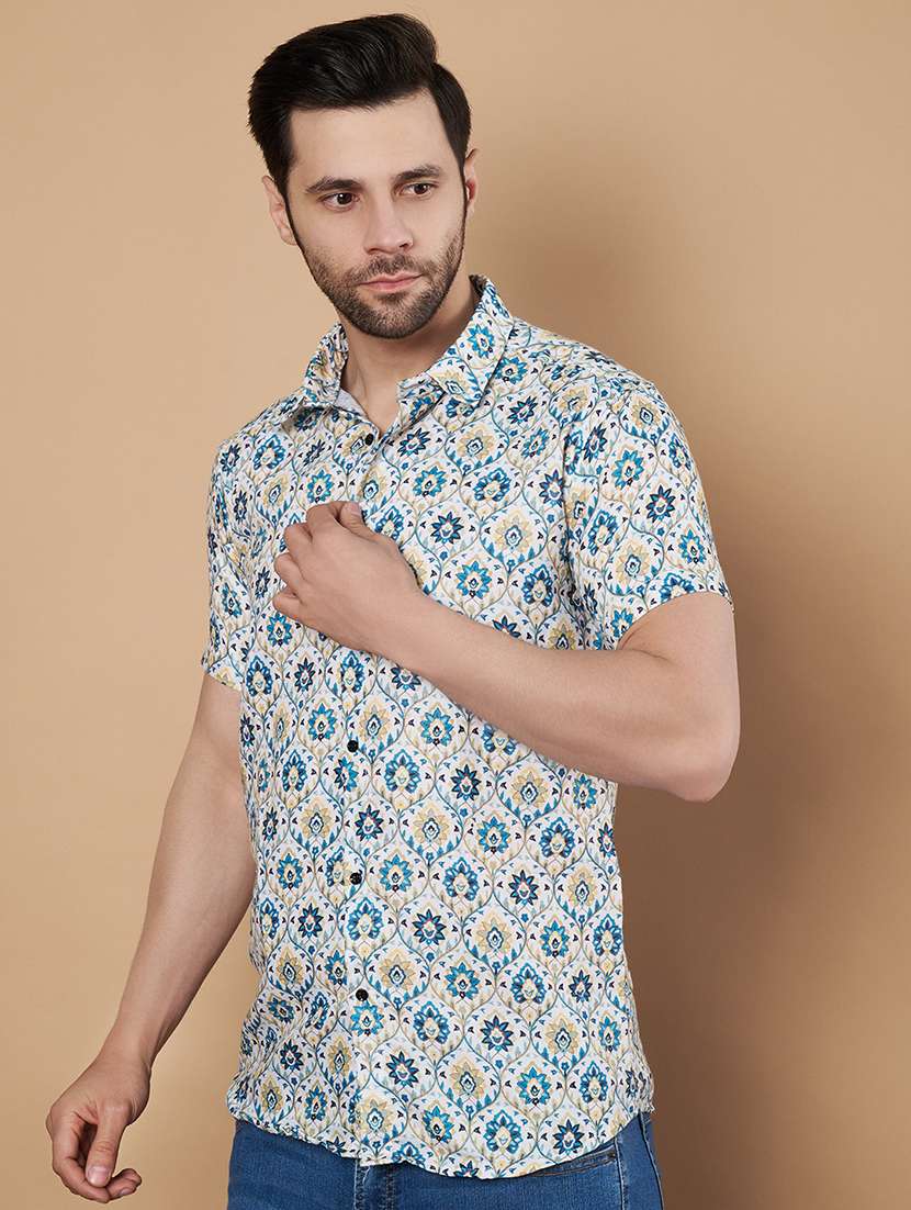 men short sleeves printed casual shirt - 21687073 -  Standard Image - 1