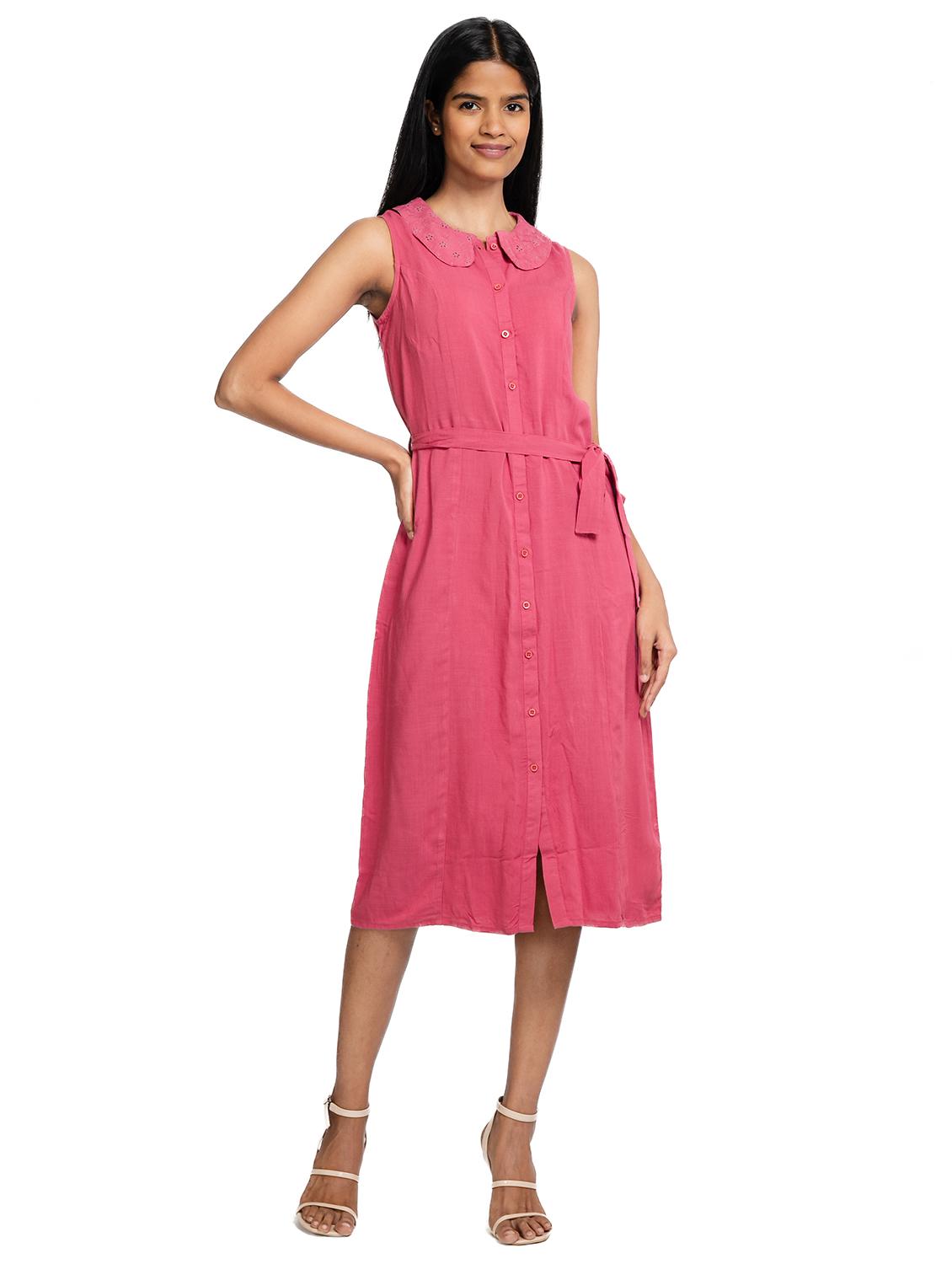 women solid peter pan collared shirt dress - 21687098 - Zoom Image - 0