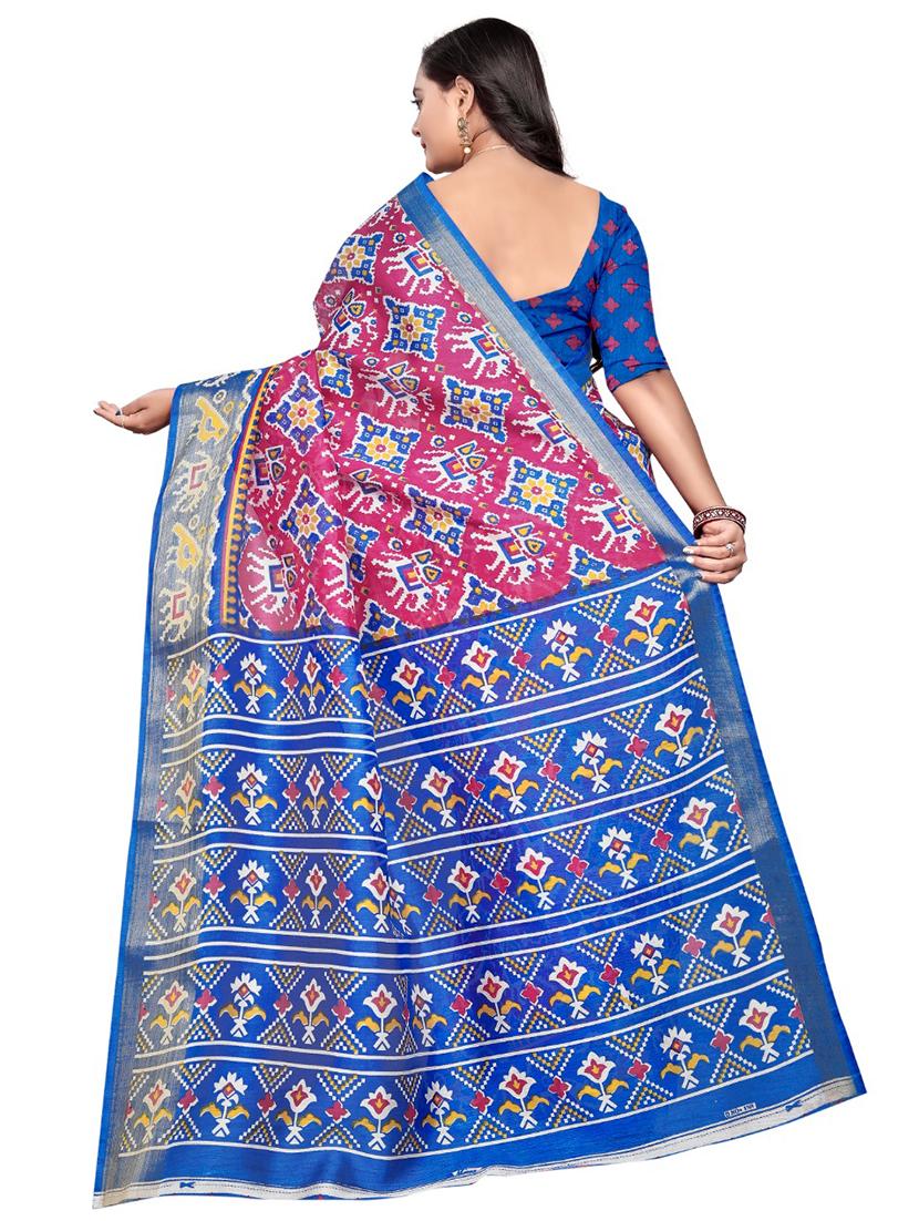 women printed casual wear saree with blouse - 21687112 - Standard Image - 1