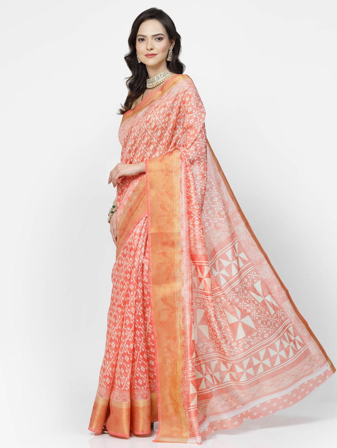 women printed casual wear saree with blouse - 21687136 - Standard Image - 1
