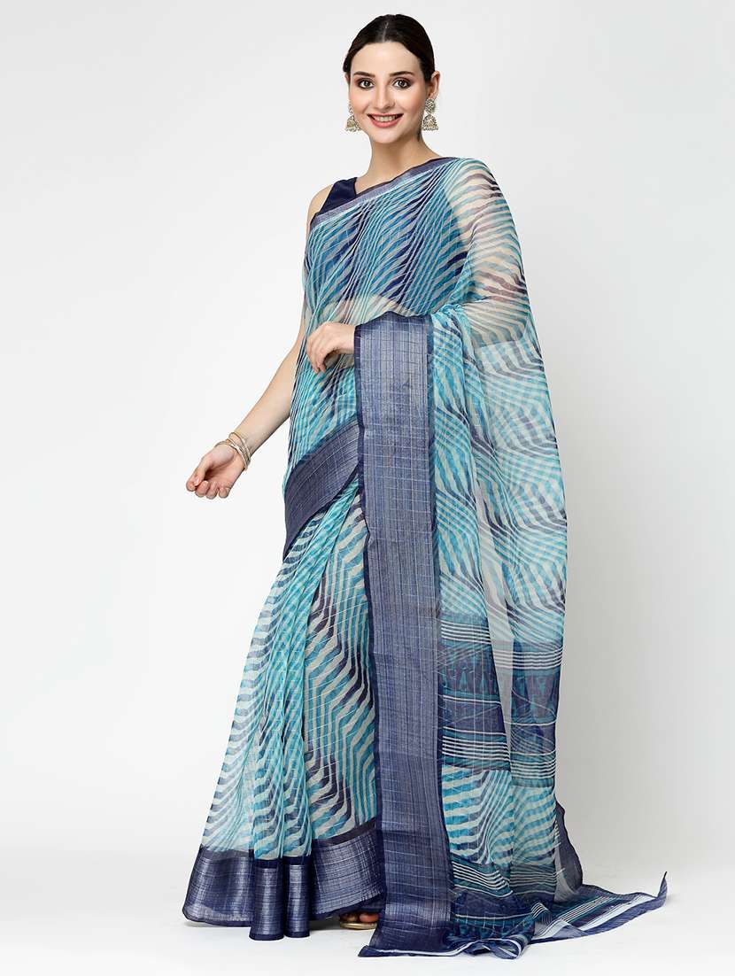 women printed casual wear saree with blouse - 21687142 - Standard Image - 1