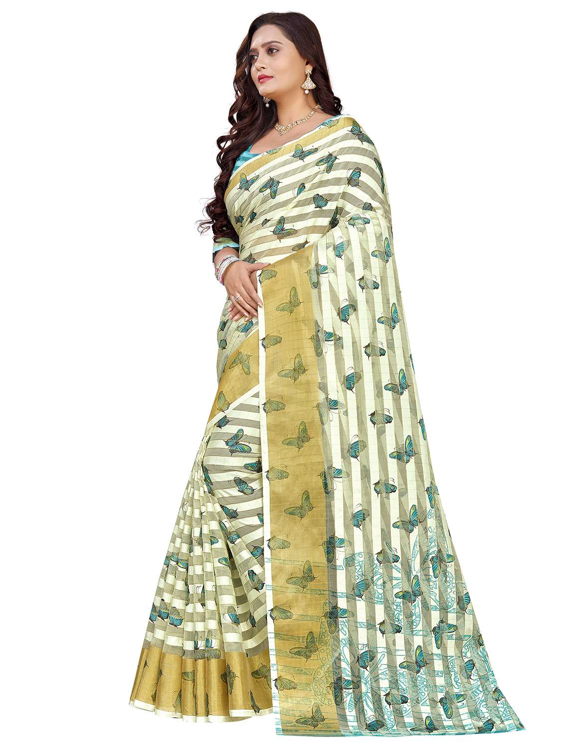 women printed casual wear saree with blouse - 21687143 - Standard Image - 1