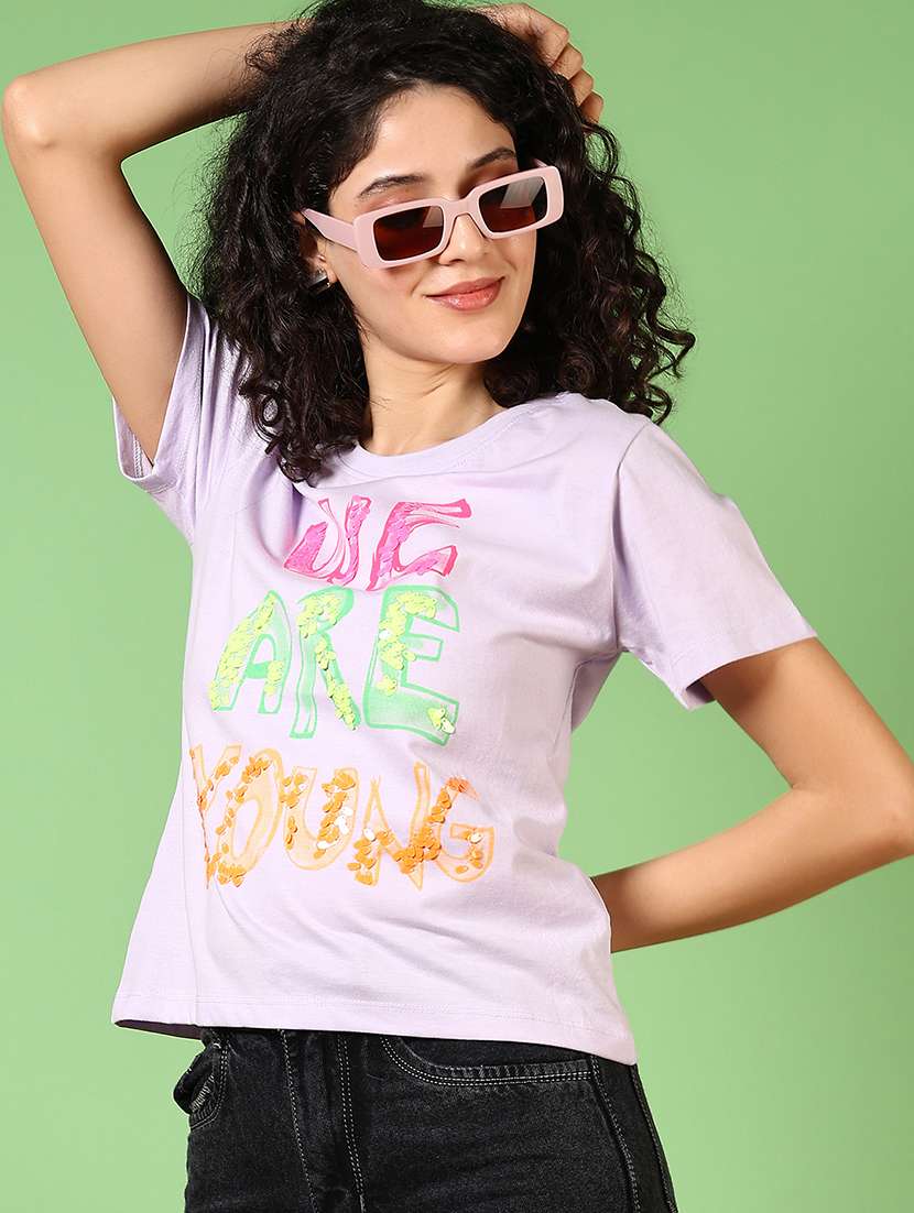 women printed round neck t-shirt - 21687489 -  Standard Image - 1