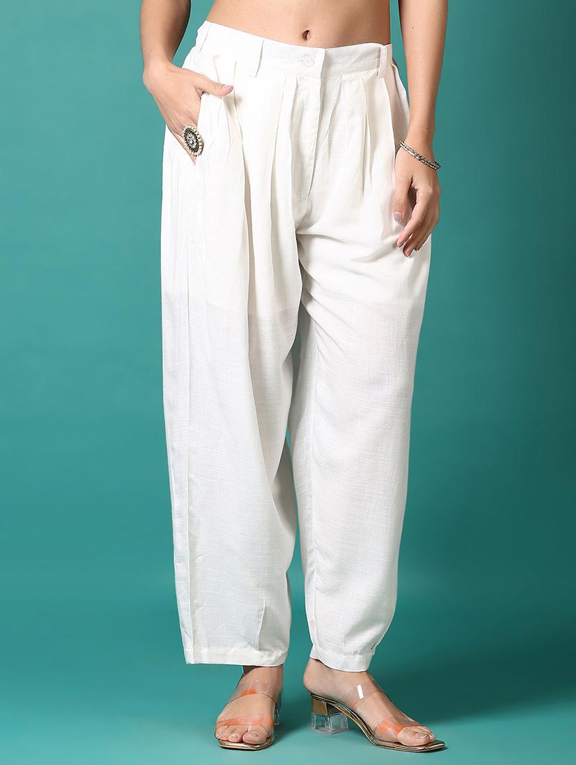 women off white solid salwar - 21687494 - Zoom Image - 0