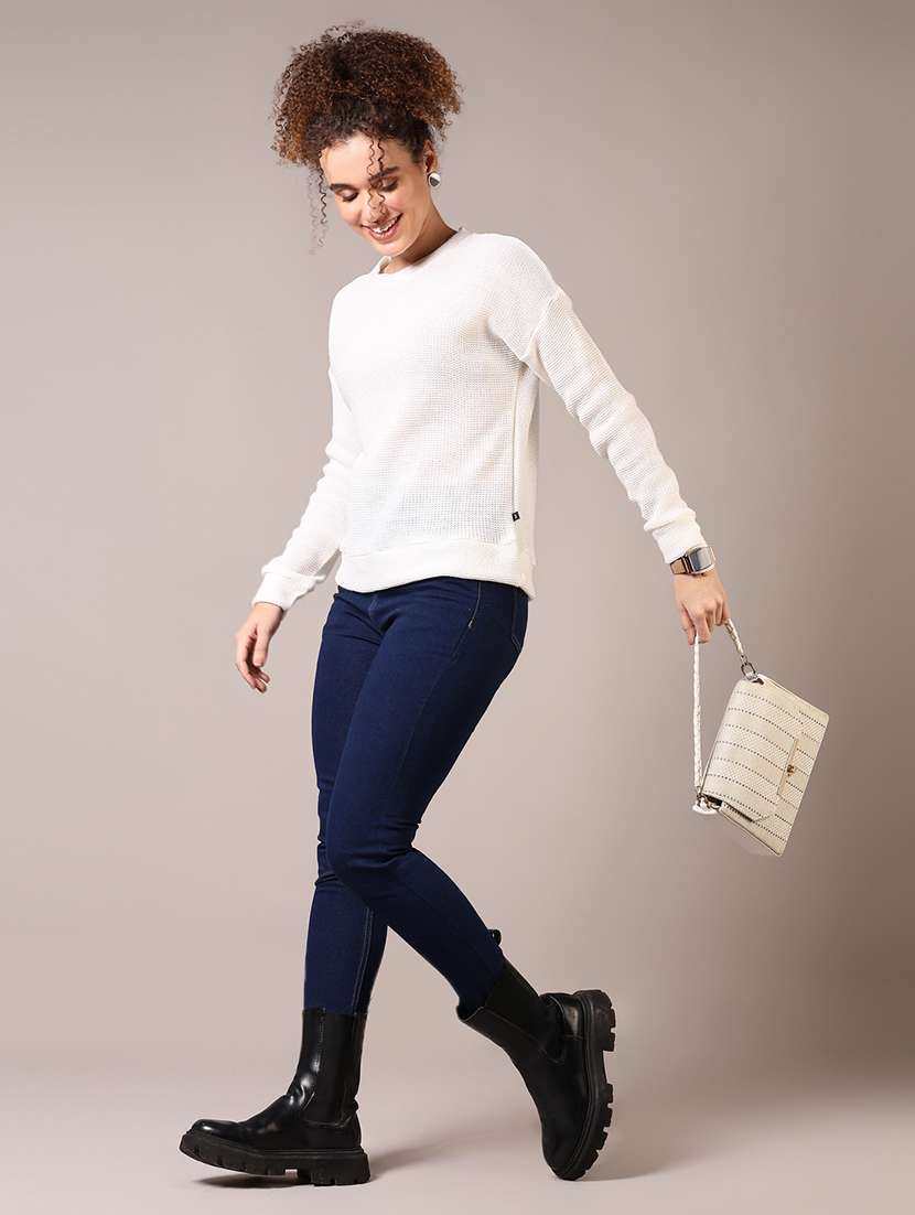 women solid long sleeves pullover - 21687544 -  Standard Image - 4