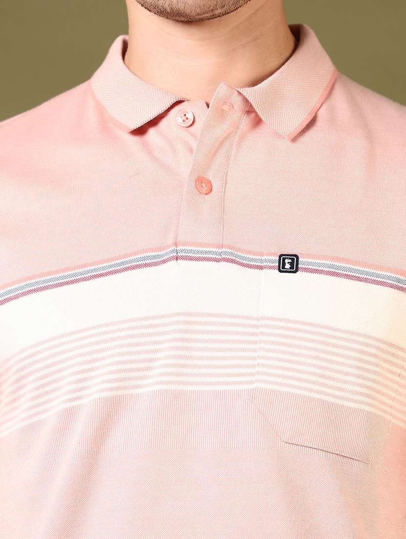 men striped short sleeve regular fit polo t-shirt - 21687627 -  Standard Image - 4
