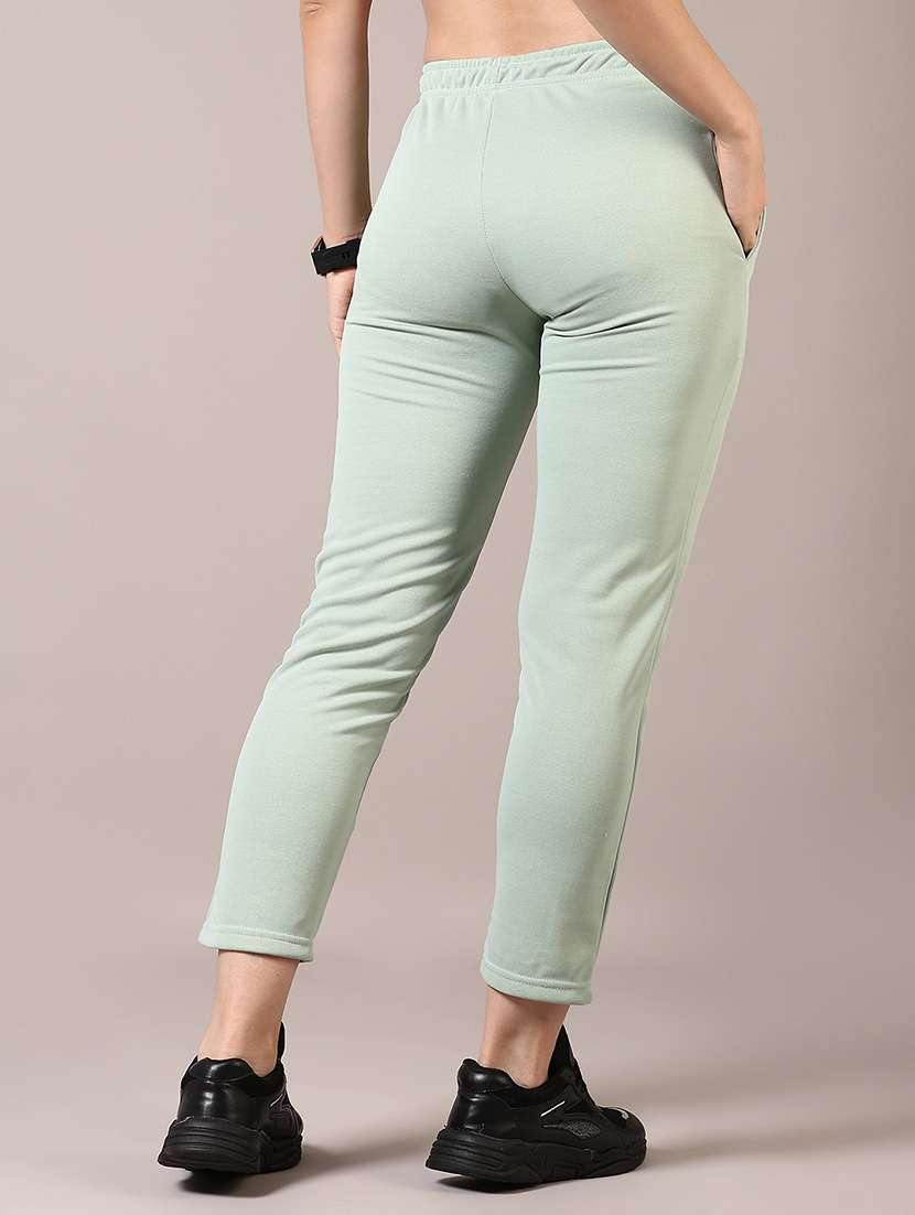 women solid mid rise track pant - 21687631 -  Standard Image - 1