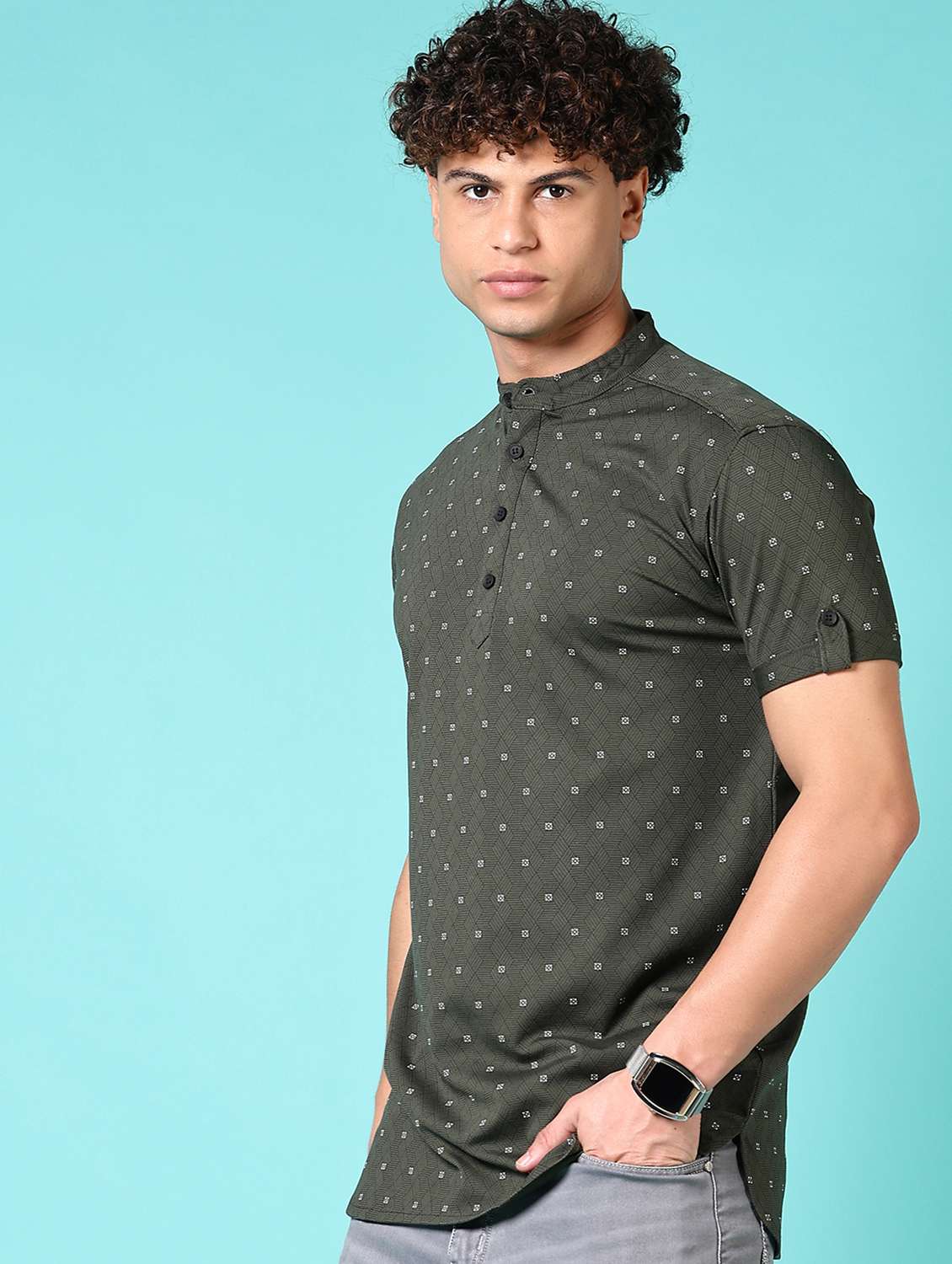 men printed short sleeves slim fit t-shirt - 21687650 - Standard Image - 1
