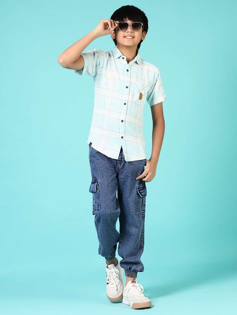 men checkered collared short sleeves shirt - 21687655 -  Standard Image - 4