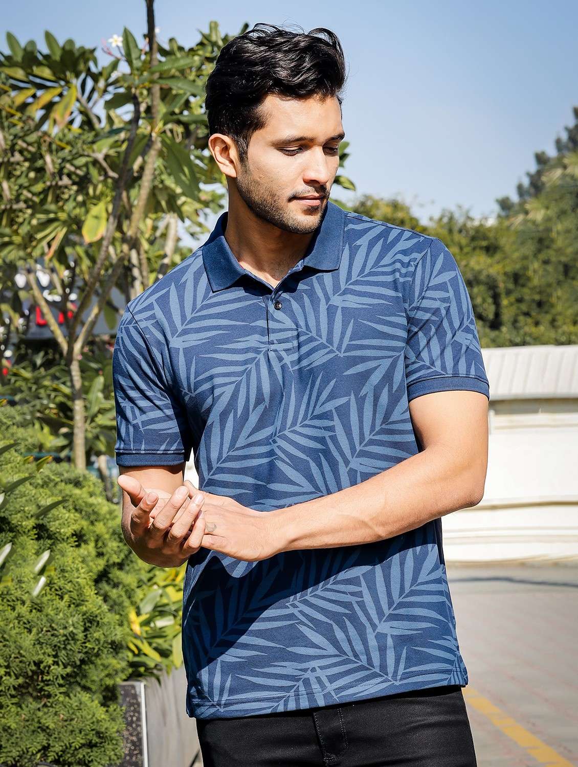 men short sleeves printed polo t-shirt  - 21687693 -  Standard Image - 1