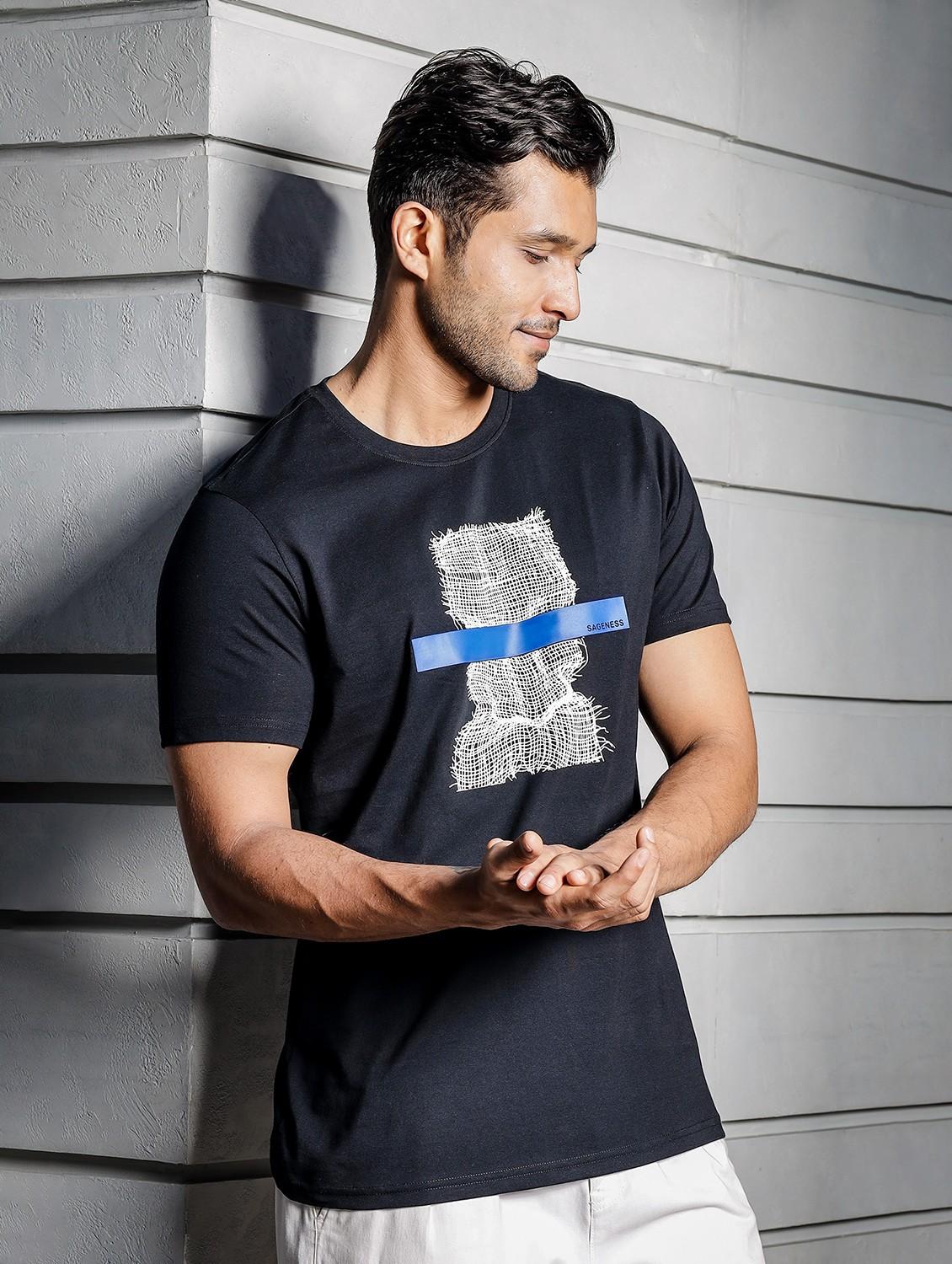 men round neck front print t-shirt - 21687698 - Standard Image - 1