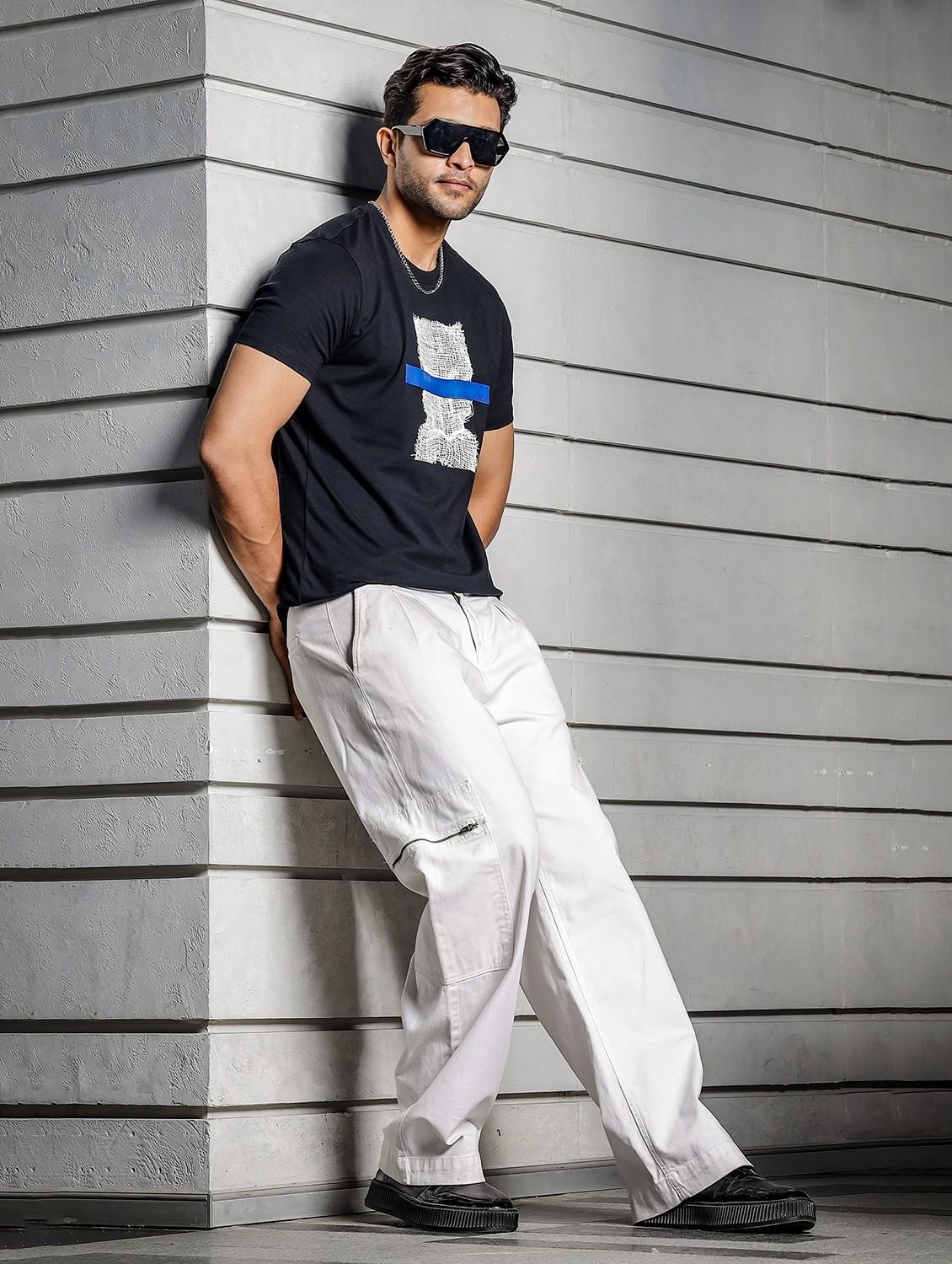 men round neck front print t-shirt - 21687698 - Standard Image - 4
