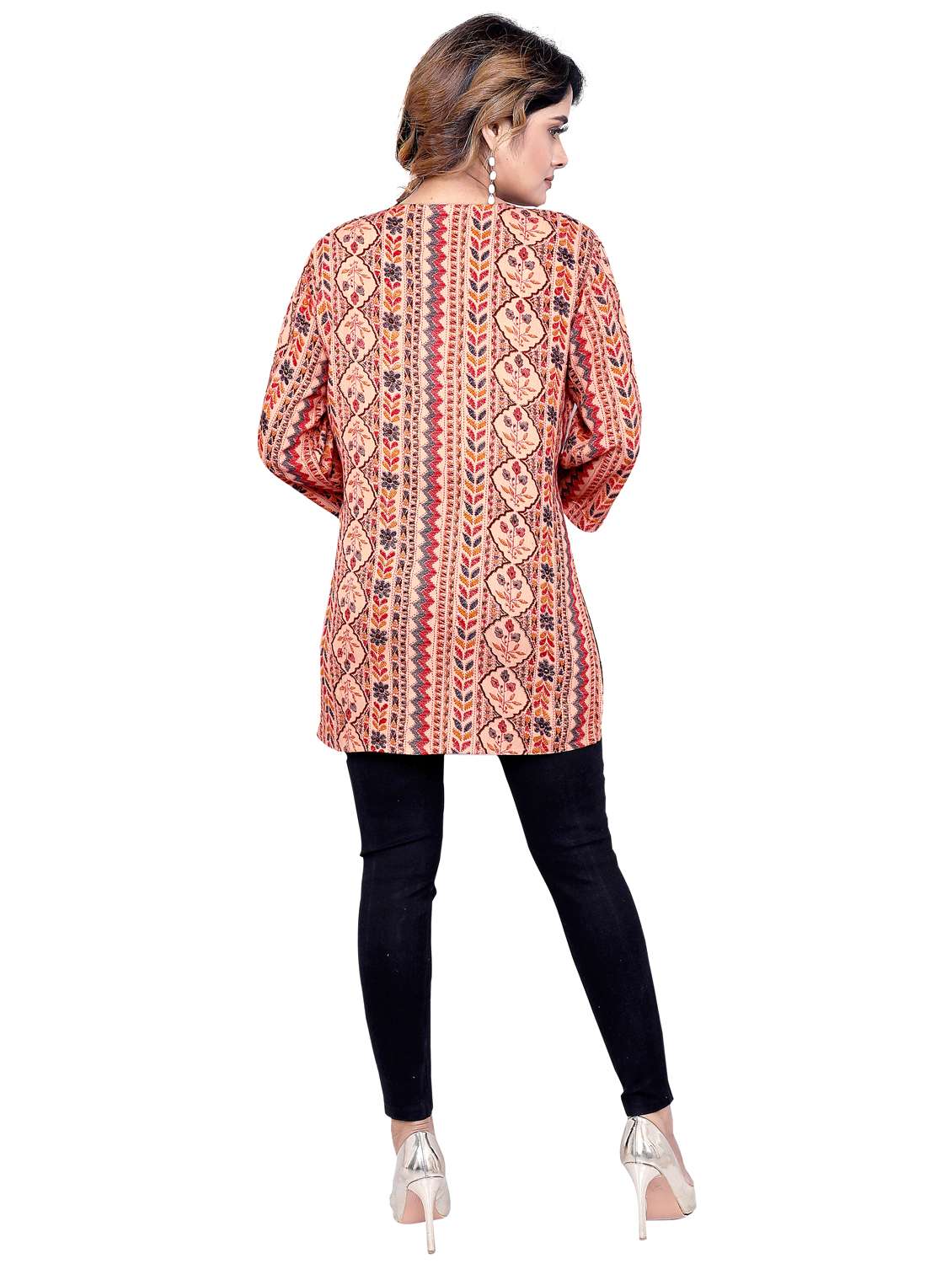 women three quarter sleeve straight kurti - 21687932 -  Standard Image - 4