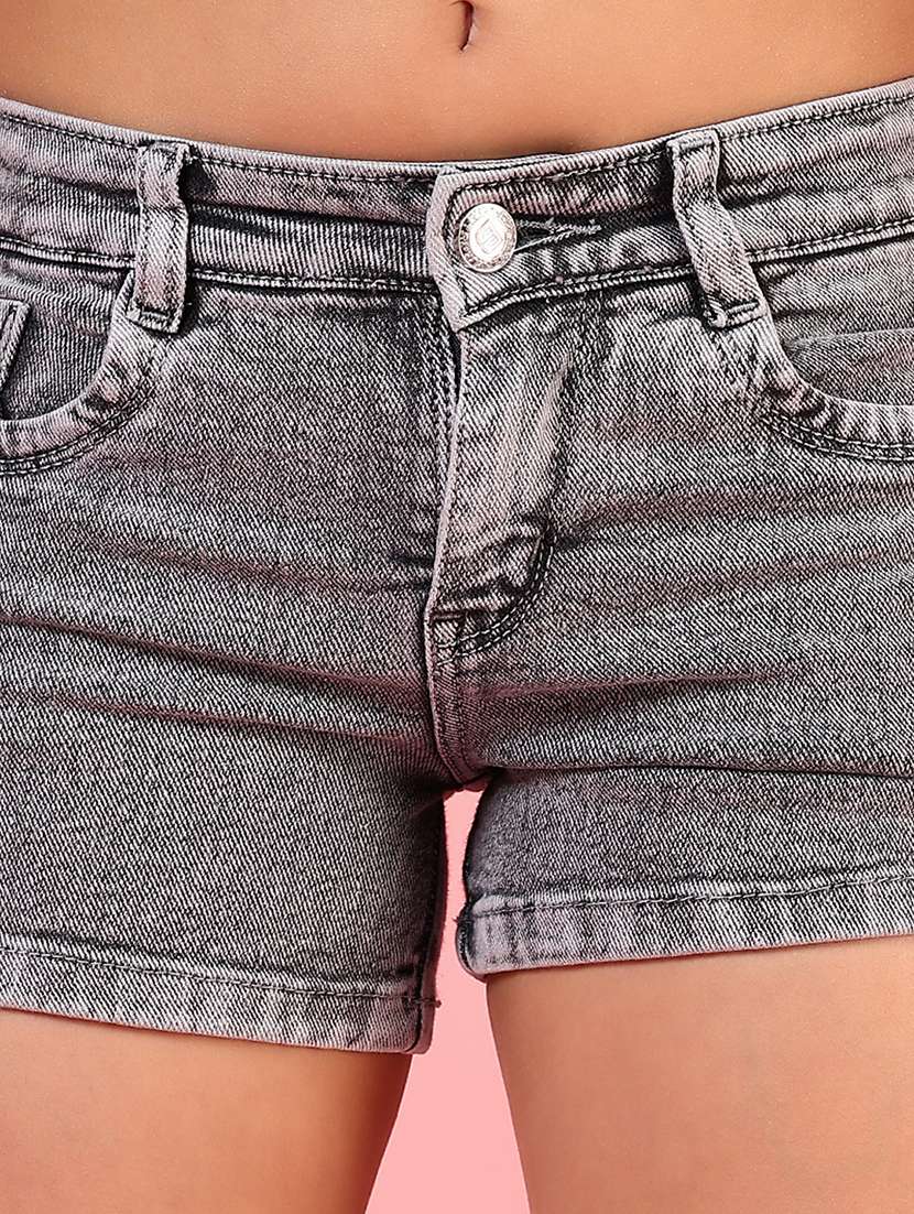 girls solid mid rise shorts  - 21688118 -  Standard Image - 4