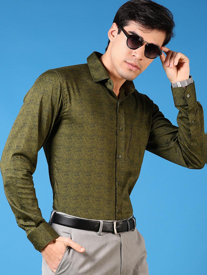men green long sleeve regular fit formal shirt - 21688124 - Standard Image - 1