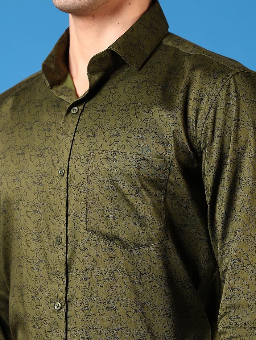 men green long sleeve regular fit formal shirt - 21688124 - Standard Image - 4