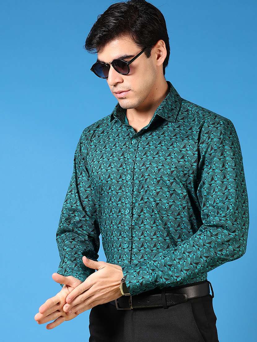 men printed long sleeve regular fit formal shirt - 21688127 -  Standard Image - 1