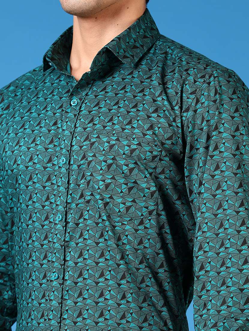 men printed long sleeve regular fit formal shirt - 21688127 -  Standard Image - 4