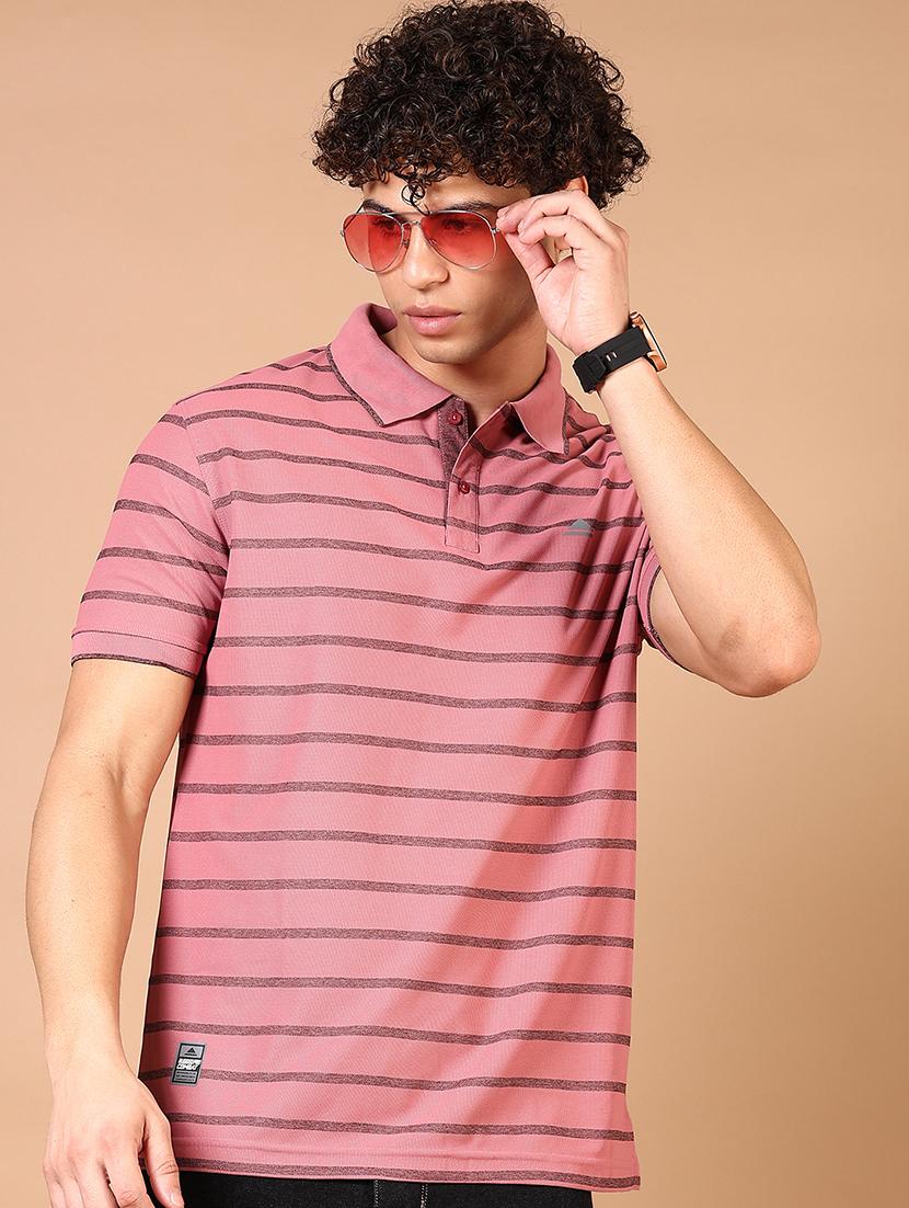 men striped short sleeve regular fit polo t-shirt - 21688133 -  Standard Image - 1