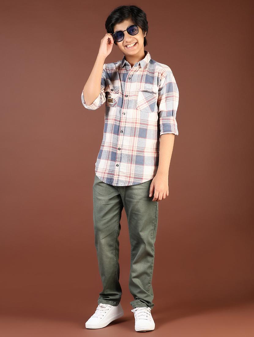 boys checkered long sleeve casual shirt - 21688165 - Standard Image - 4