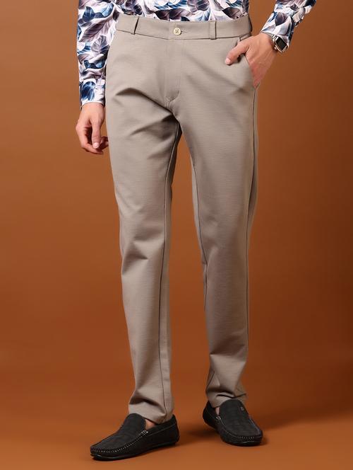 men solid mid rise casual chinos - 21688205 -  Standard Image - 0