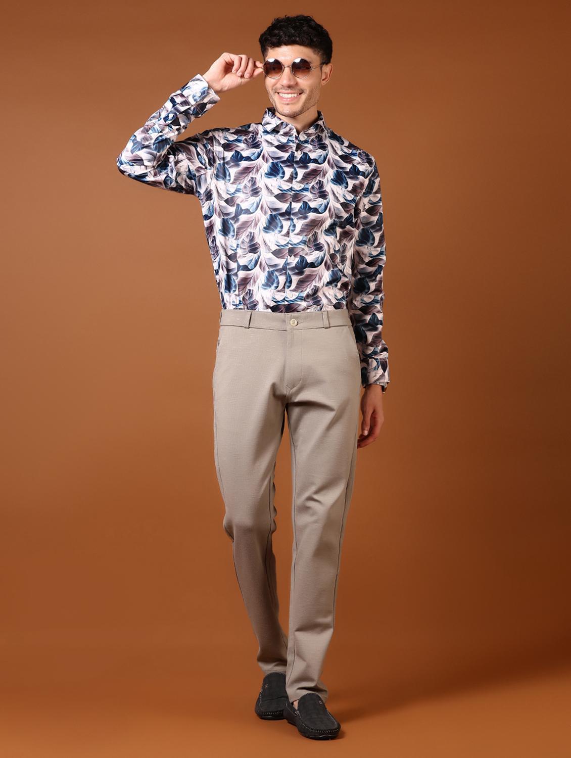 men solid mid rise casual chinos - 21688205 - Standard Image - 4