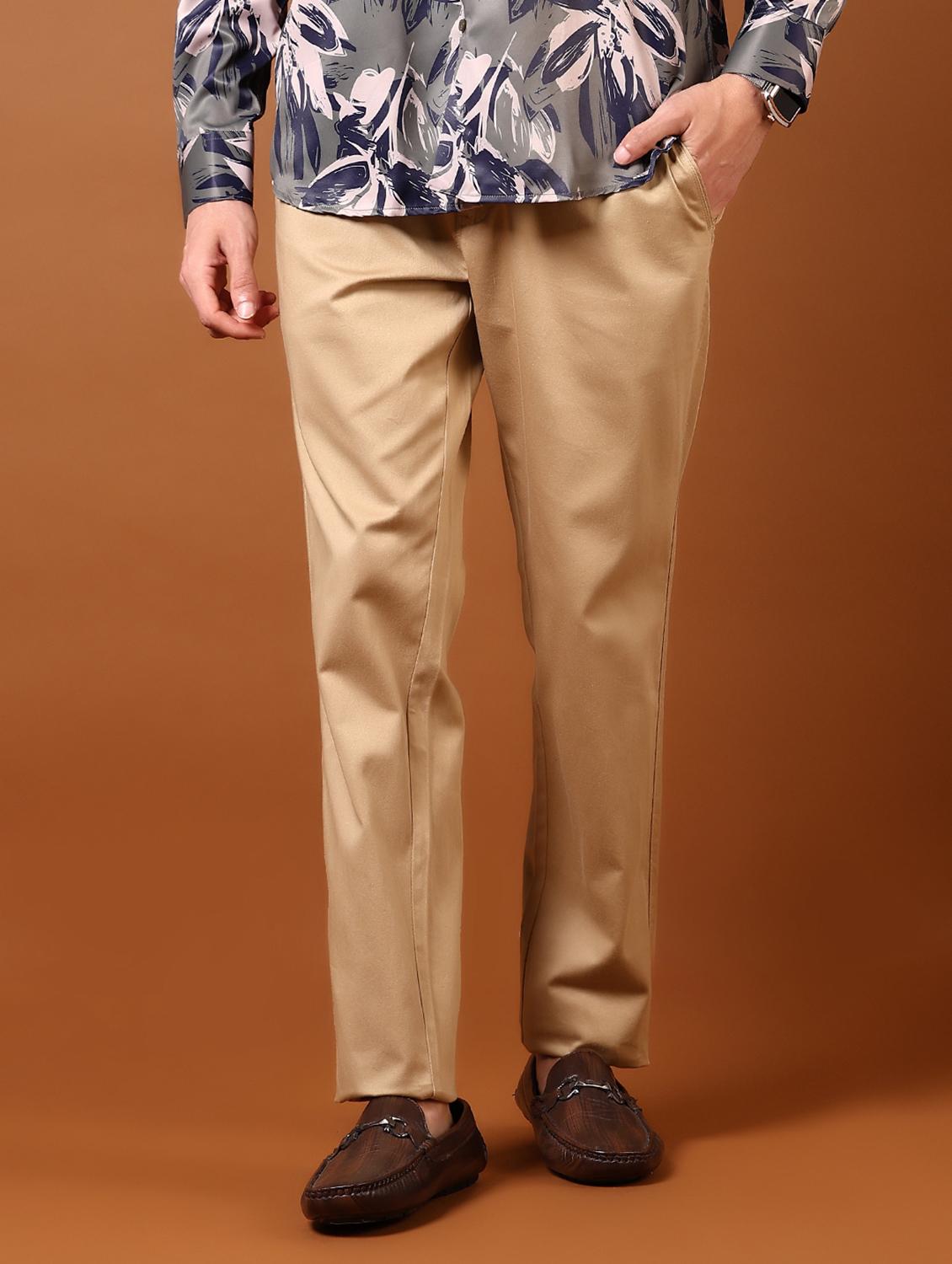 men solid mid rise casual chinos - 21688207 - Zoom Image - 0