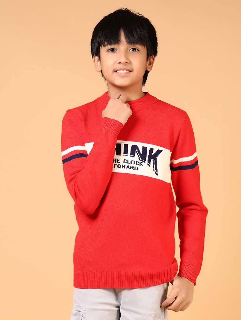 boys typographic long sleeve pullover sweater - 21688253 -  Standard Image - 1