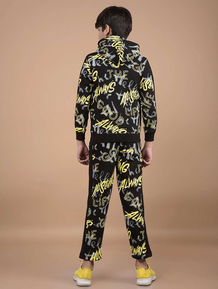 boys black typography print track wear set - 21688312 -  Standard Image - 4