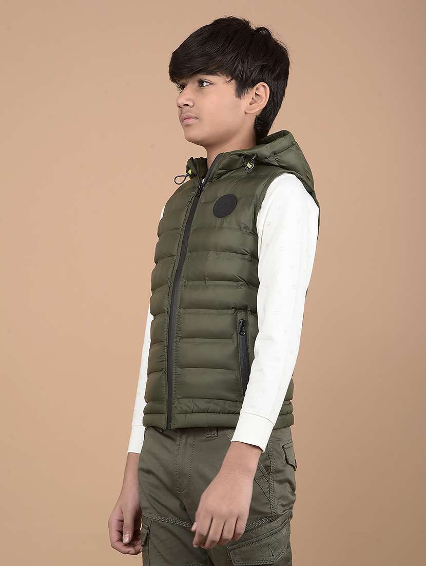 boys solid sleeveless quilted jacket - 21688313 -  Standard Image - 1