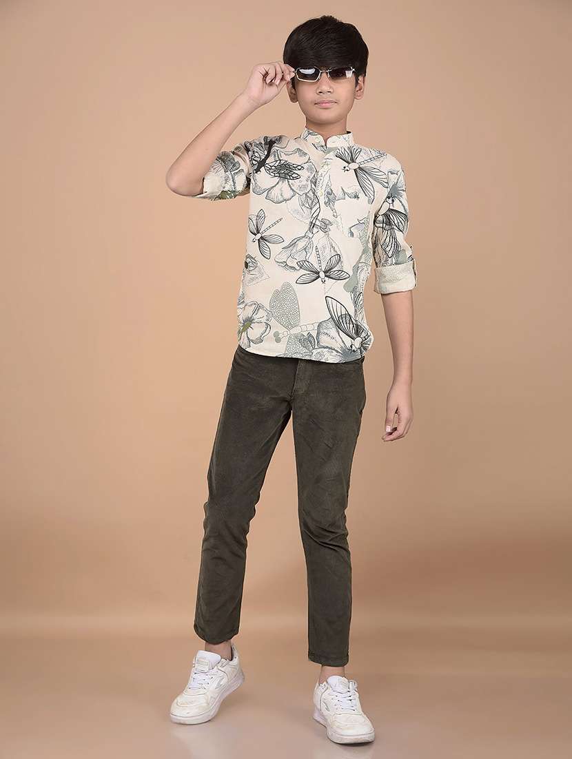 boys mandarin neck printed short kurta  - 21688320 -  Standard Image - 4