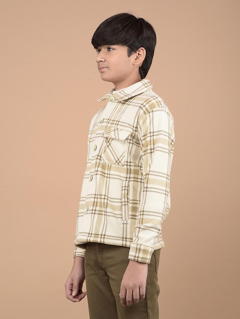 boys long sleeves checkered shacket - 21688321 - Standard Image - 1