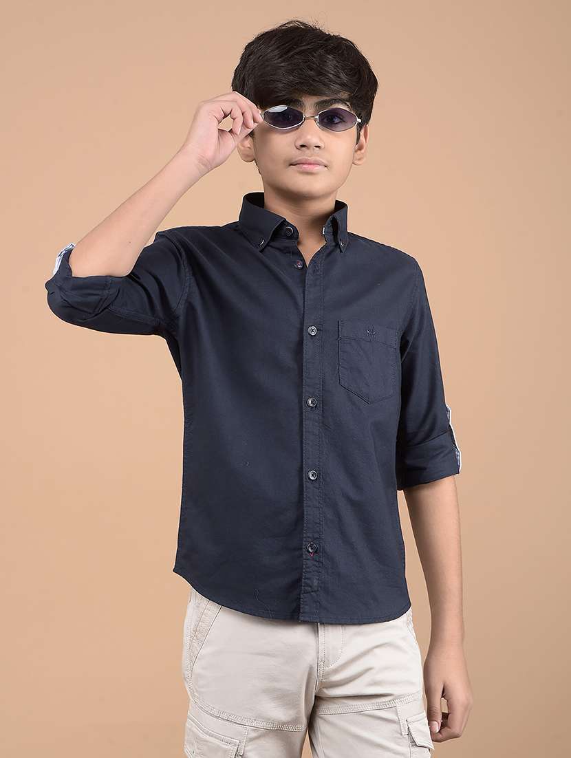 boys long sleeves solid shirt