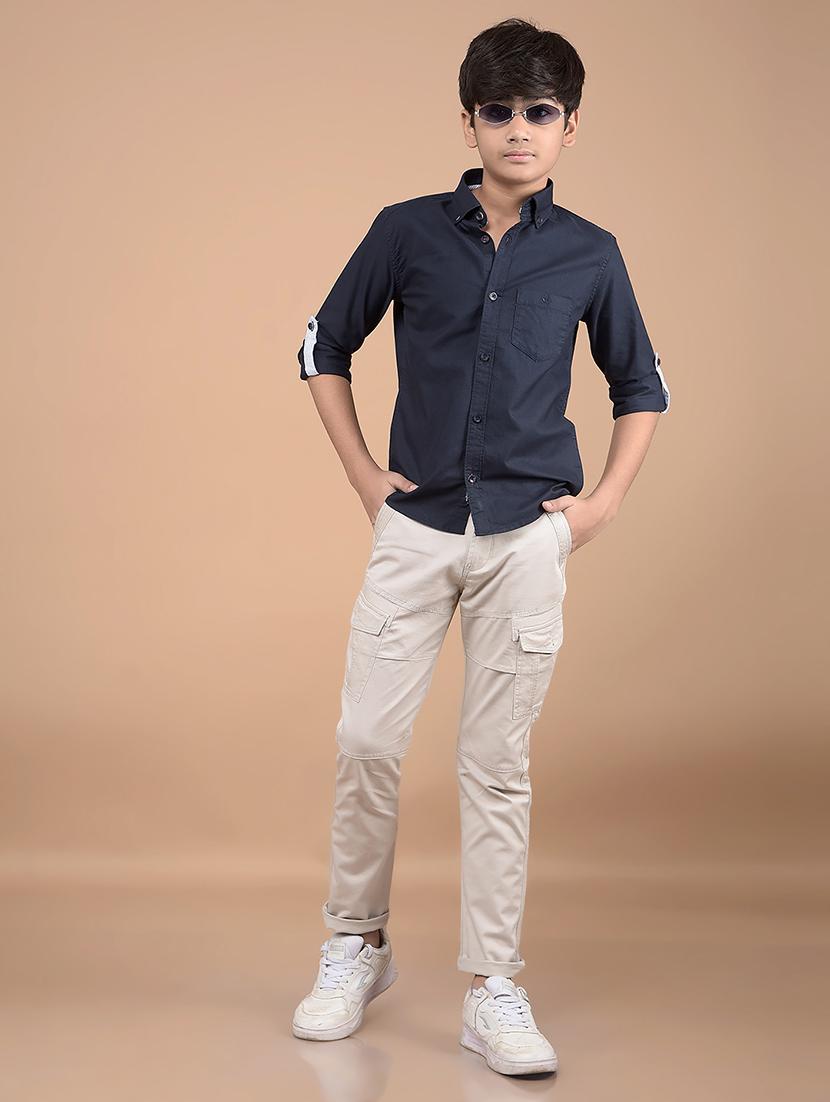 boys long sleeves solid shirt - 21688324 - Standard Image - 4