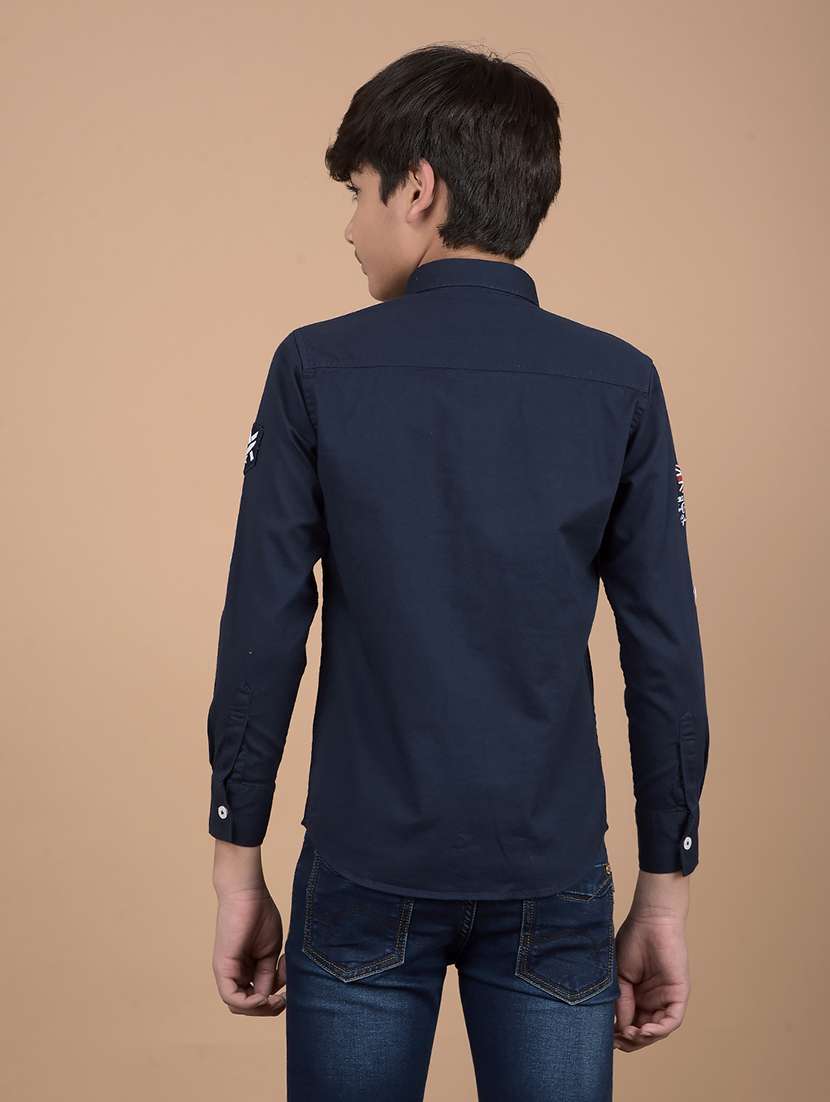 Boys Long Sleeves Placement Print Shirt
