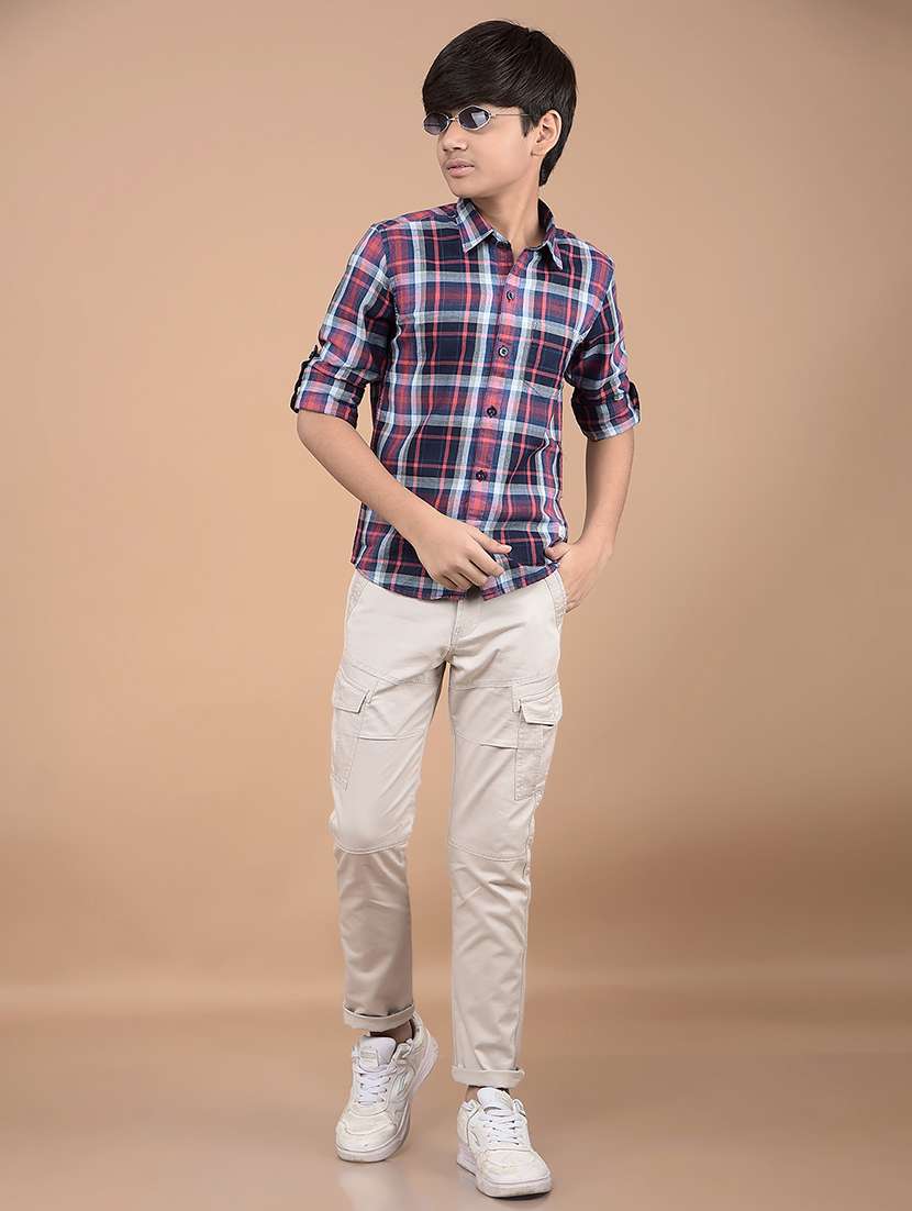 boys long sleeves checkered shirt - 21688330 -  Standard Image - 4
