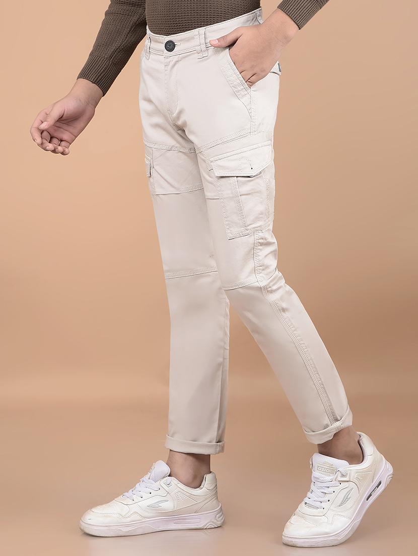 boys grey solid mid rise cargo - 21688349 - Standard Image - 1