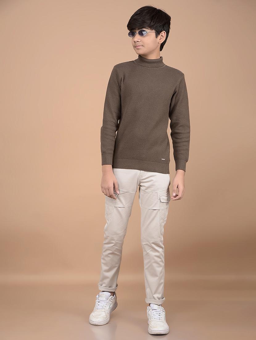 boys grey solid mid rise cargo - 21688349 - Standard Image - 4