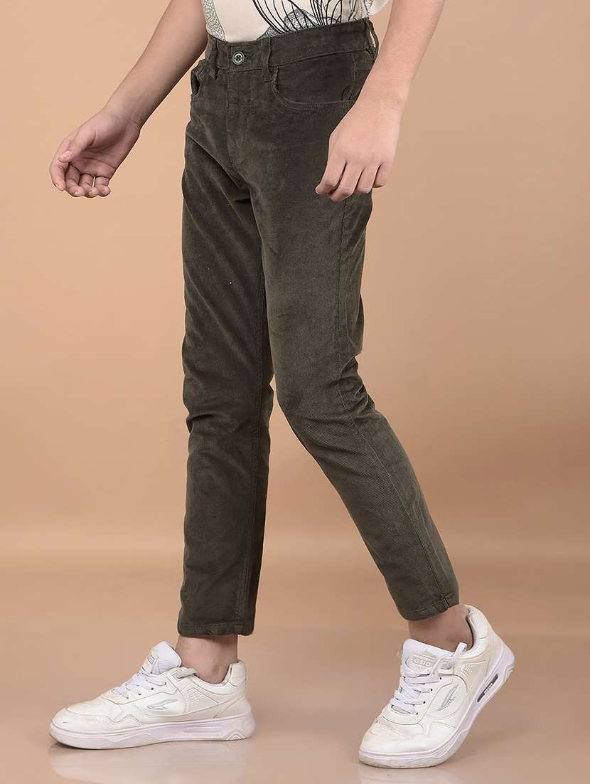 boy solid slim fit corduroy trousers - 21688353 -  Standard Image - 1