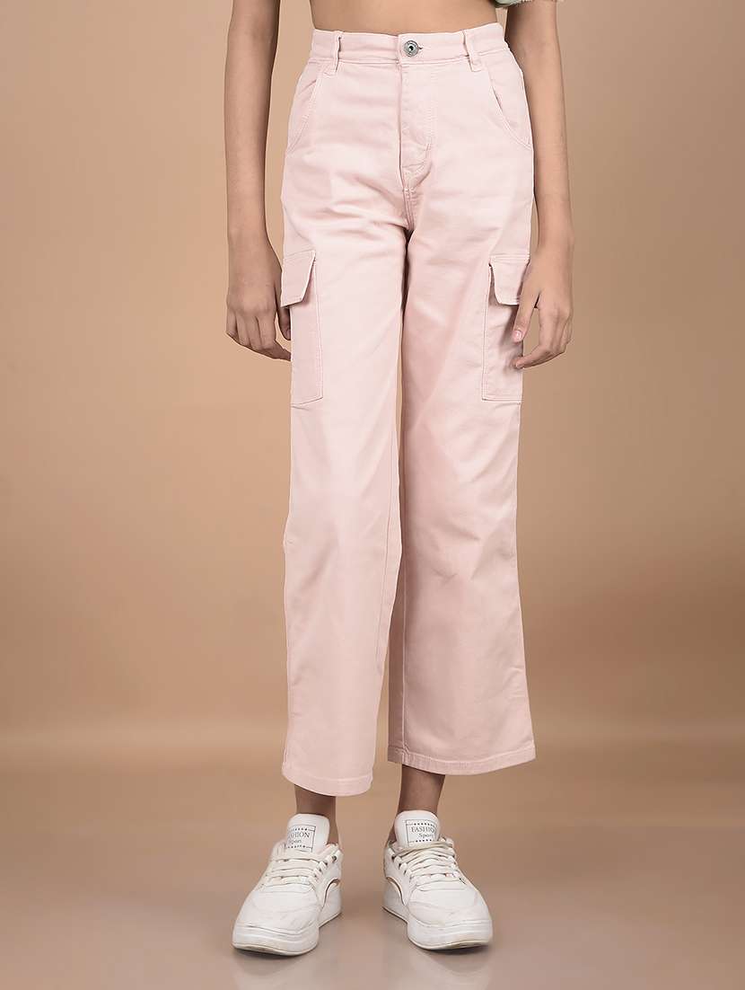 girls straight fit plain cargo