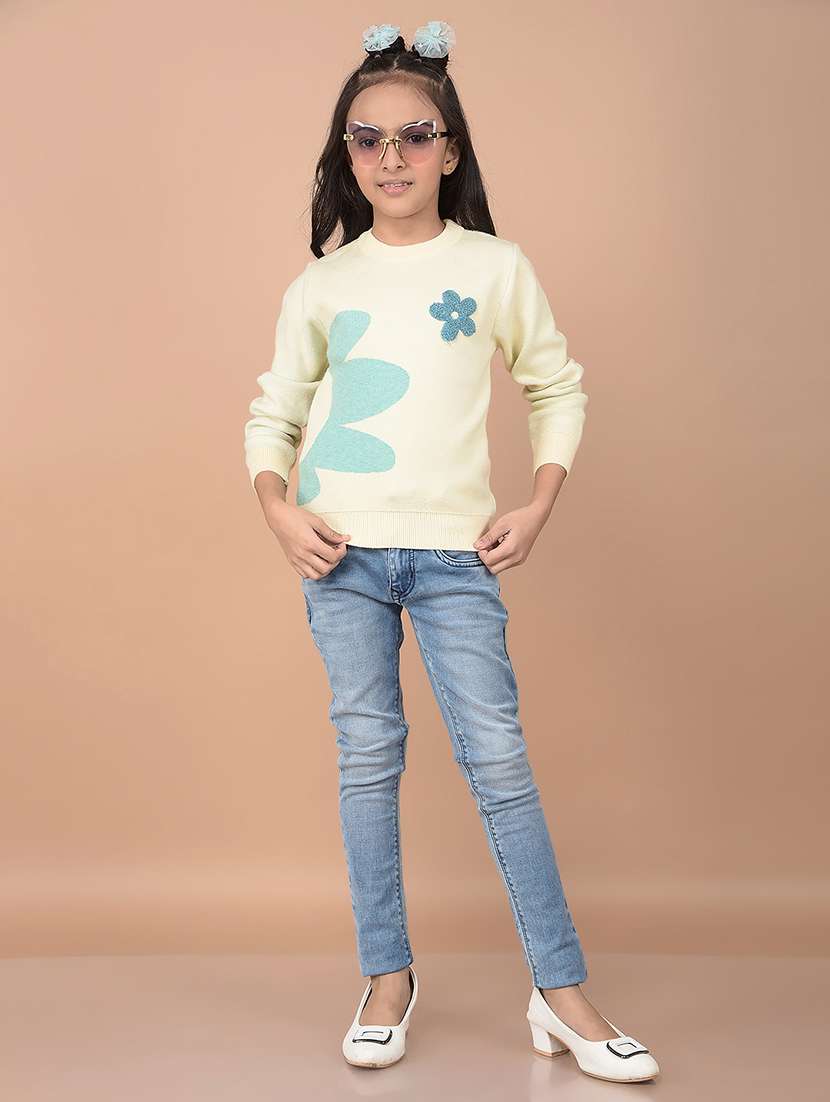 girls blue solid mid rise plain jean - 21688381 -  Standard Image - 4