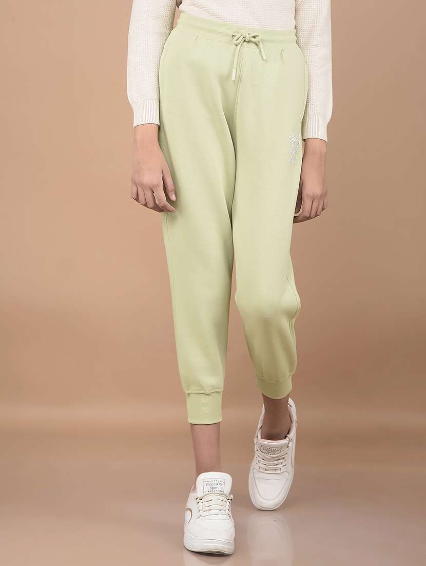 girls neo mint solid jogger
