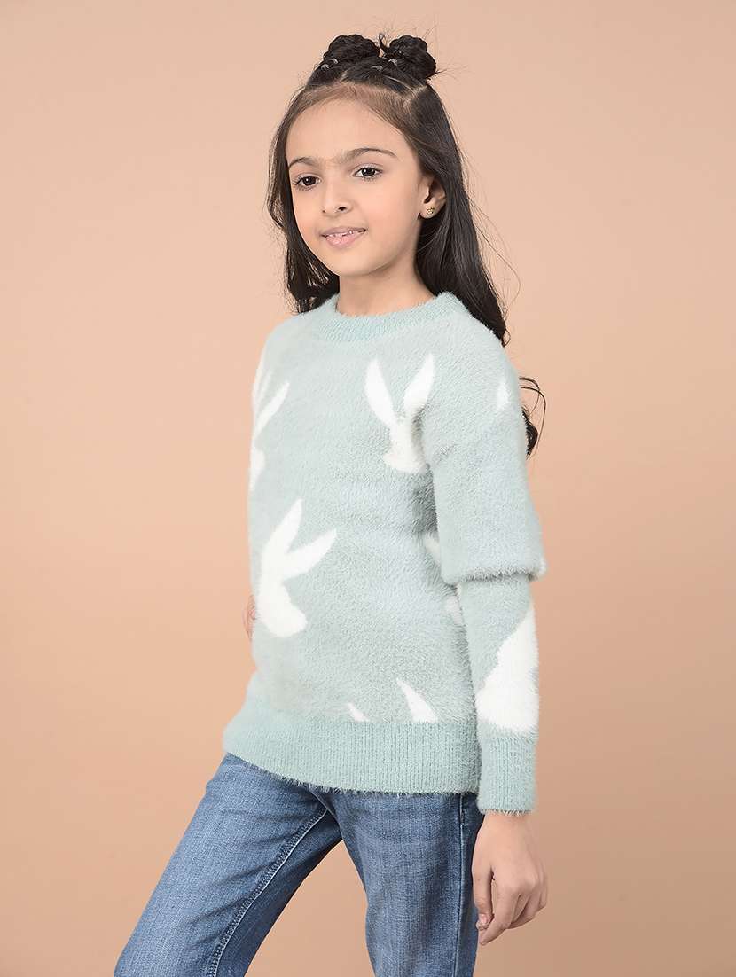 girls self design long sleeve pullover sweater - 21688412 -  Standard Image - 1