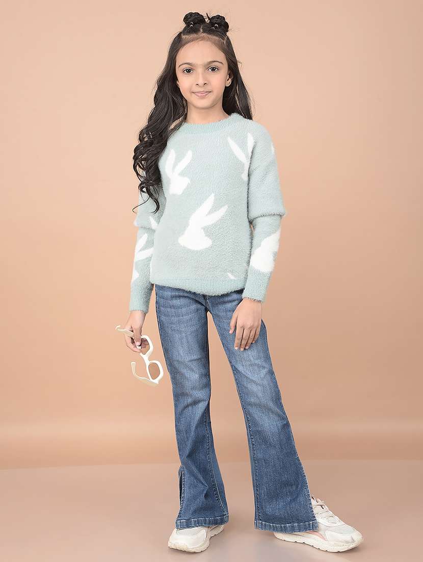girls self design long sleeve pullover sweater - 21688412 -  Standard Image - 4