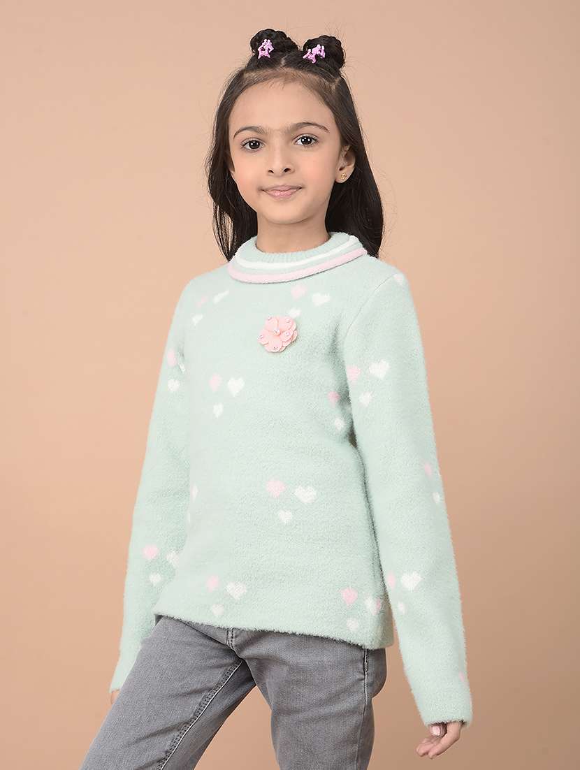 girls self design long sleeve sweater - 21688413 -  Standard Image - 1