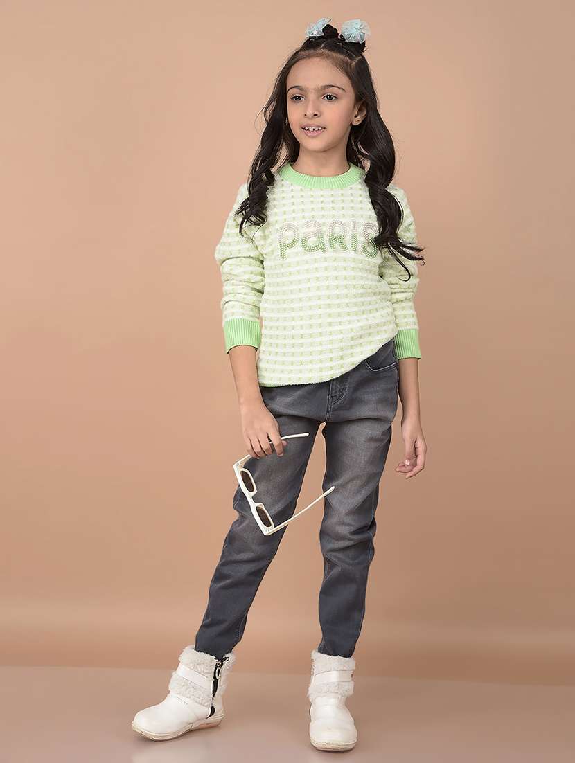 girls self design long sleeve sweater - 21688421 -  Standard Image - 4