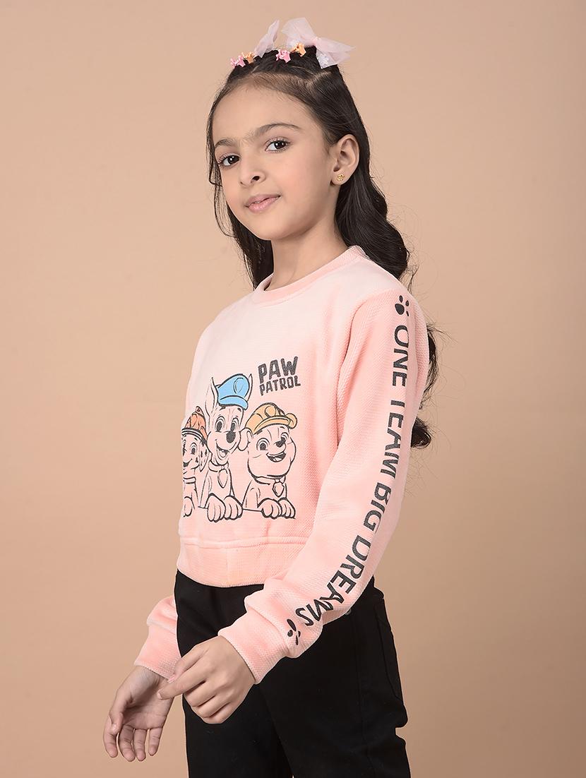 girls front print long sleeve sweatshirts - 21688430 - Standard Image - 1