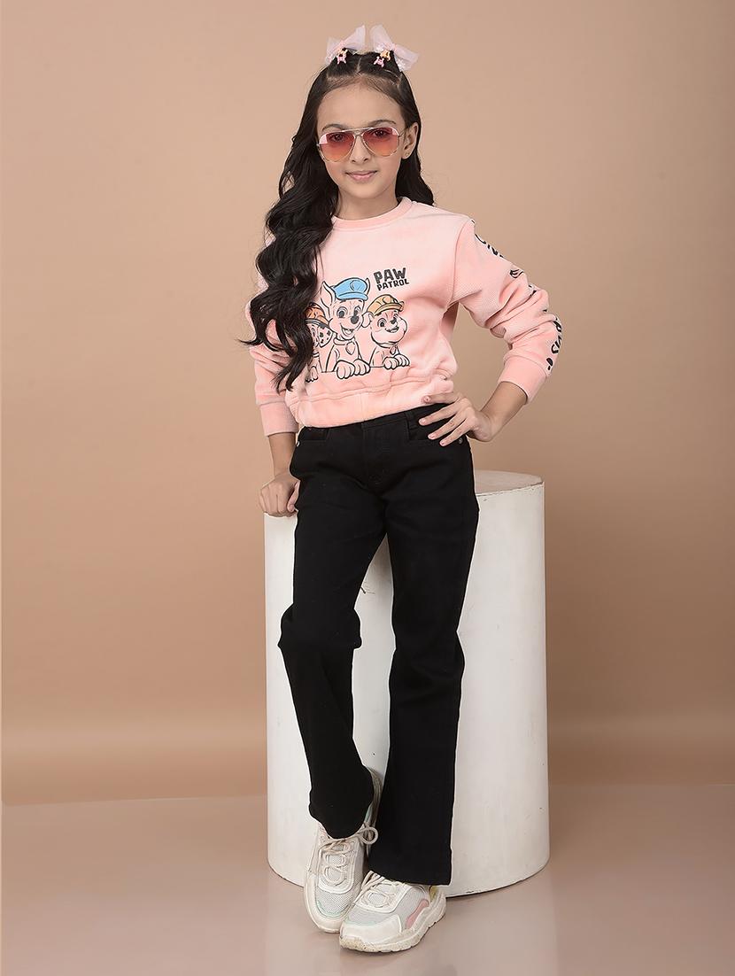 girls front print long sleeve sweatshirts - 21688430 - Standard Image - 4